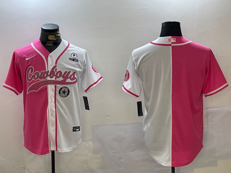 Men Dallas Cowboys Blank white pink Joint Name 2024 Nike Limited NFL Jersey style 16->dallas cowboys->NFL Jersey